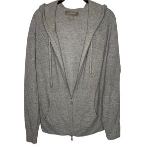 Ply Cashmere Grey Zipper Hoodie-L